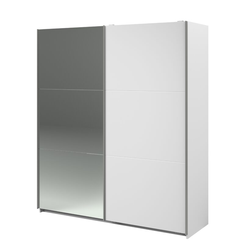 Parisot Swing 180cm White Mirrored Wardrobe The Home and Office Stores