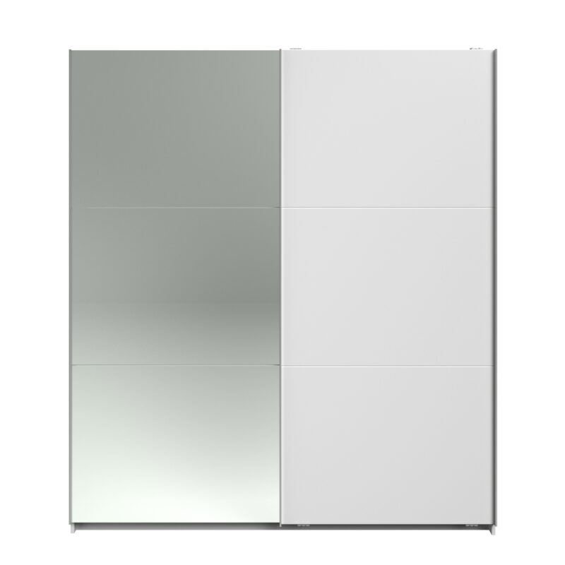 Parisot Swing 180cm White Mirrored Wardrobe The Home and Office Stores