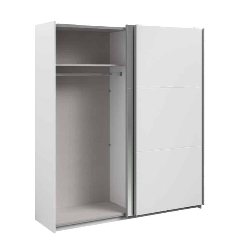 Parisot Swing 180cm White Mirrored Wardrobe The Home and Office Stores