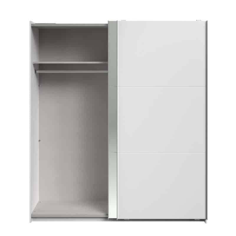 Parisot Swing 180cm White Mirrored Wardrobe The Home and Office Stores