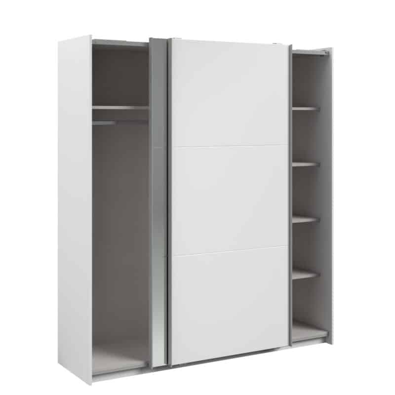 Parisot Swing 180cm White Mirrored Wardrobe The Home and Office Stores