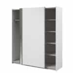 Parisot Swing 180cm White Mirrored Wardrobe The Home and Office Stores