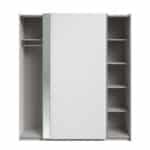 Parisot Swing 180cm White Mirrored Wardrobe The Home and Office Stores