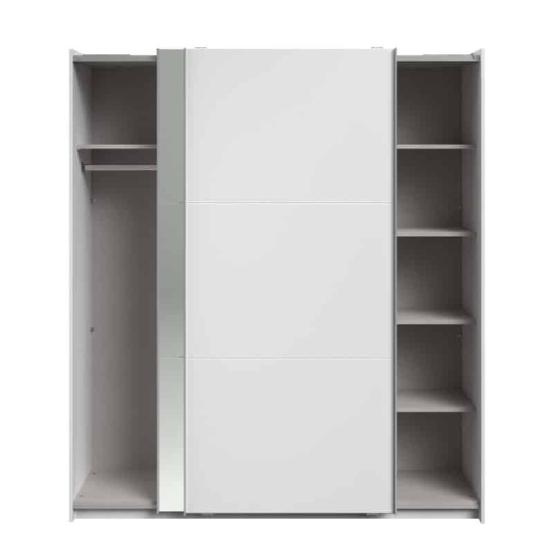 Parisot Swing 180cm White Mirrored Wardrobe The Home and Office Stores