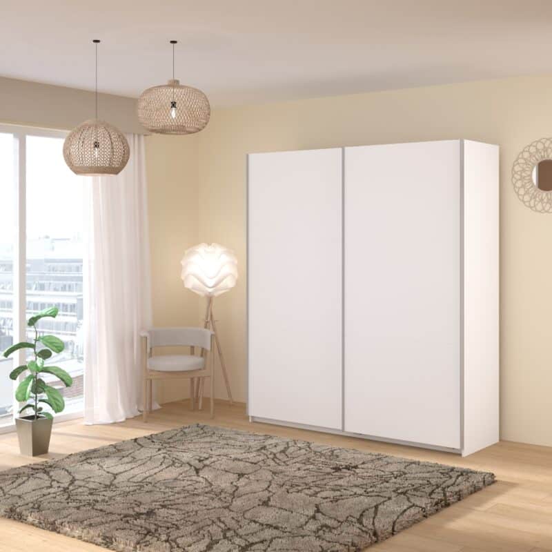 Parisot Swing 180cm White Wardrobe The Home and Office Stores