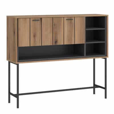 Furniture To Go Arundel oak raised storage bar cabinet