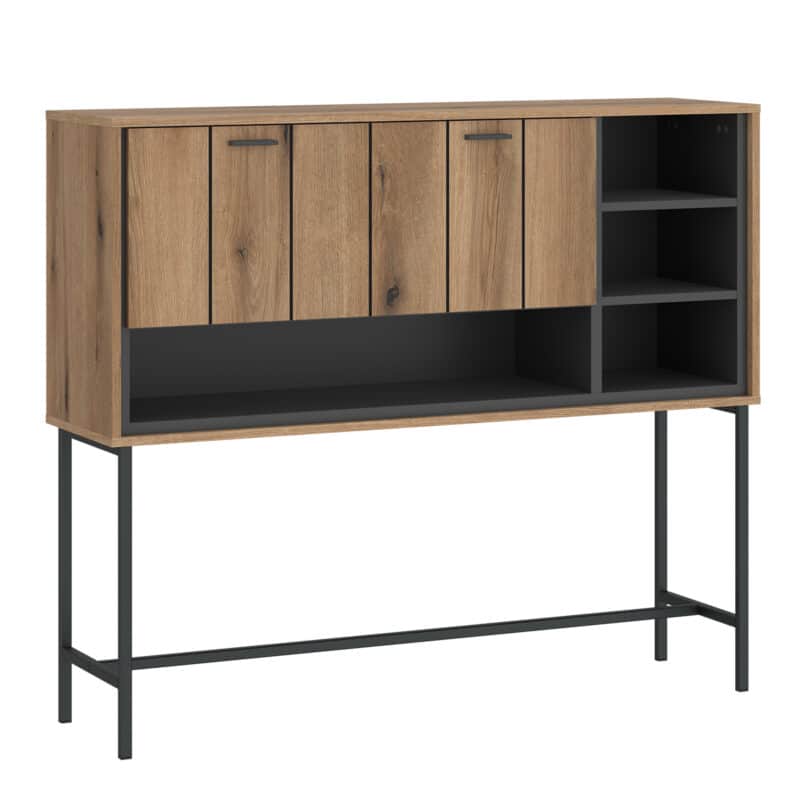 Furniture To Go Arundel oak raised storage bar cabinet
