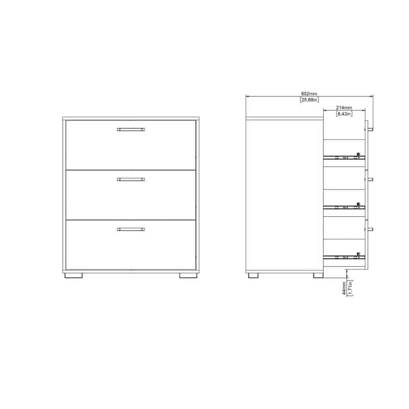 Furniture To Go Sofia Jackson Hickory 3 Drawer Chest The Home and Office Stores