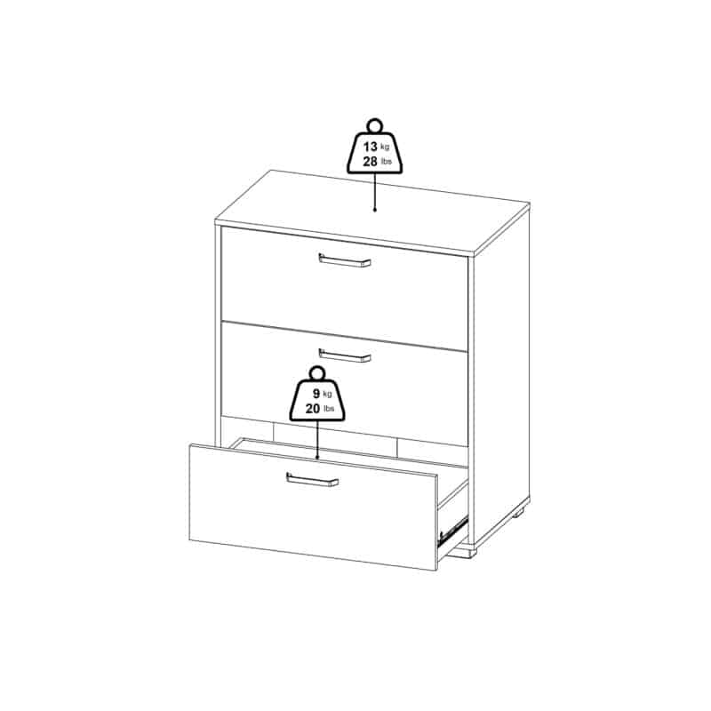 Furniture To Go Sofia Jackson Hickory 3 Drawer Chest The Home and Office Stores