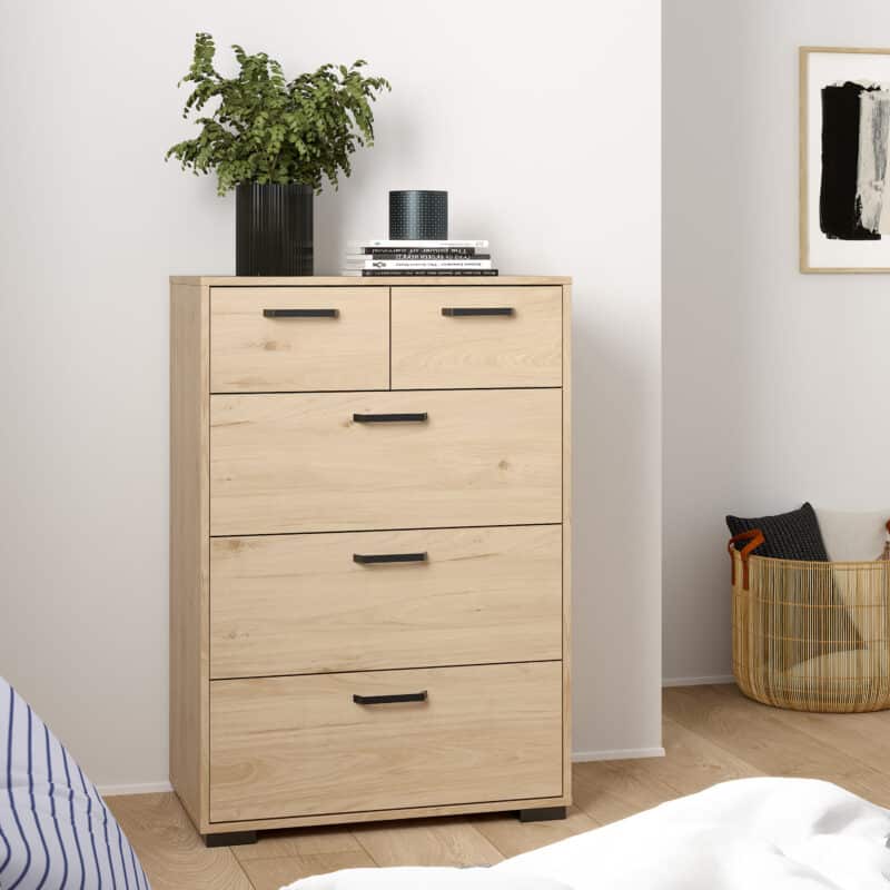 Furniture To Go Sofia Jackson Hickory 5 Drawer Chest The Home and Office Stores