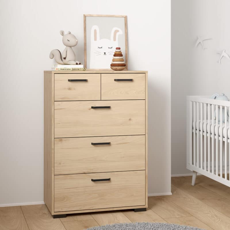 Furniture To Go Sofia Jackson Hickory 5 Drawer Chest The Home and Office Stores