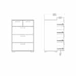 Furniture To Go Sofia Jackson Hickory 5 Drawer Chest The Home and Office Stores