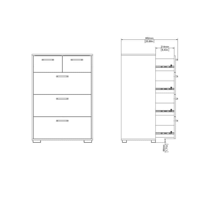 Furniture To Go Sofia Jackson Hickory 5 Drawer Chest The Home and Office Stores