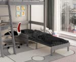 Kids Avenue Estella Grey High Sleeper Bed 1 with Black Sofabed & Desk The Home and Office Stores