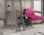 Kids Avenue Estella Grey High Sleeper Bed 1 with Pink Sofabed & Desk The Home and Office Stores