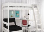 Kids Avenue Estella White High Sleeper Bed 4 with Black Sofabed & Desk The Home and Office Stores