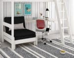 Kids Avenue Estella White High Sleeper Bed 4 with Black Sofabed & Desk The Home and Office Stores