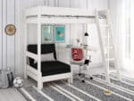 Kids Avenue Estella White High Sleeper Bed 4 with Black Sofabed & Desk The Home and Office Stores