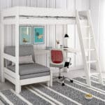 Kids Avenue Estella White High Sleeper Bed 4 with Sofabed & Desk