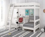 Kids Avenue Estella White High Sleeper Bed 4 with Sofabed & Desk The Home and Office Stores