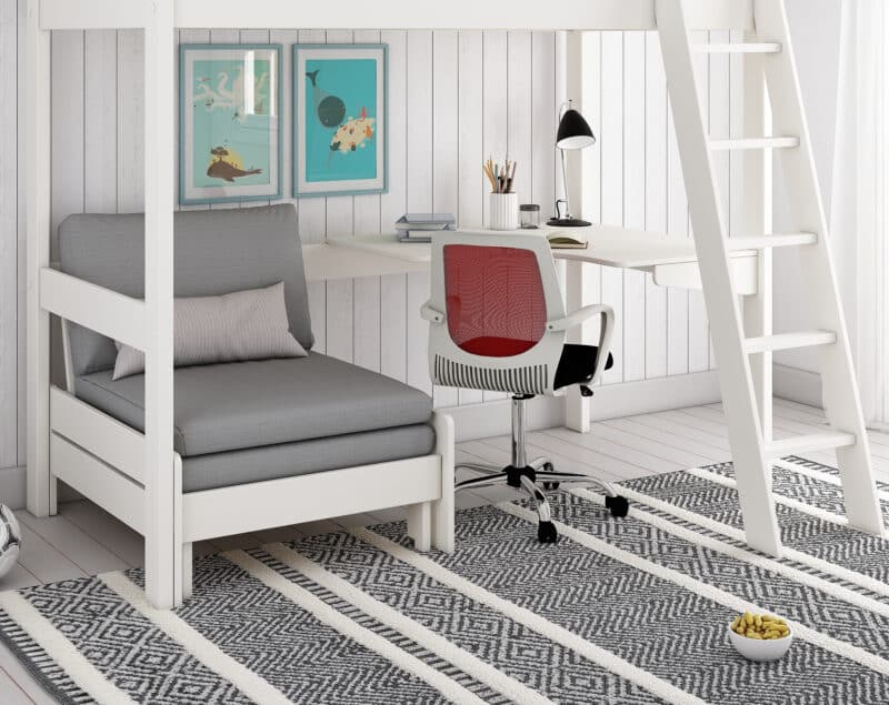 Kids Avenue Estella White High Sleeper Bed 4 with Sofabed & Desk The Home and Office Stores