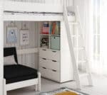 Kids Avenue Estella White High Sleeper Bed 5 with Black Sofabed Chest & Cube The Home and Office Stores