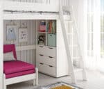 Kids Avenue Estella White High Sleeper Bed 5 with Pink Sofabed Chest & Cube The Home and Office Stores