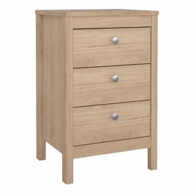 Furniture To Go Madrid bedside table 3 drawers oak
