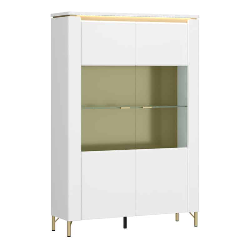 Furniture To Go Lazio Vitrin White 2 Door Display Cabinet