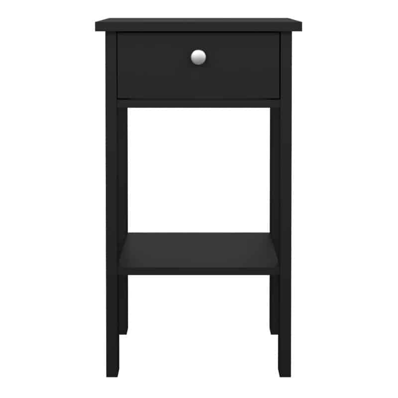 Furniture To Go Madrid 1 Drawer Bedside Table Matt Black The Home and Office Stores