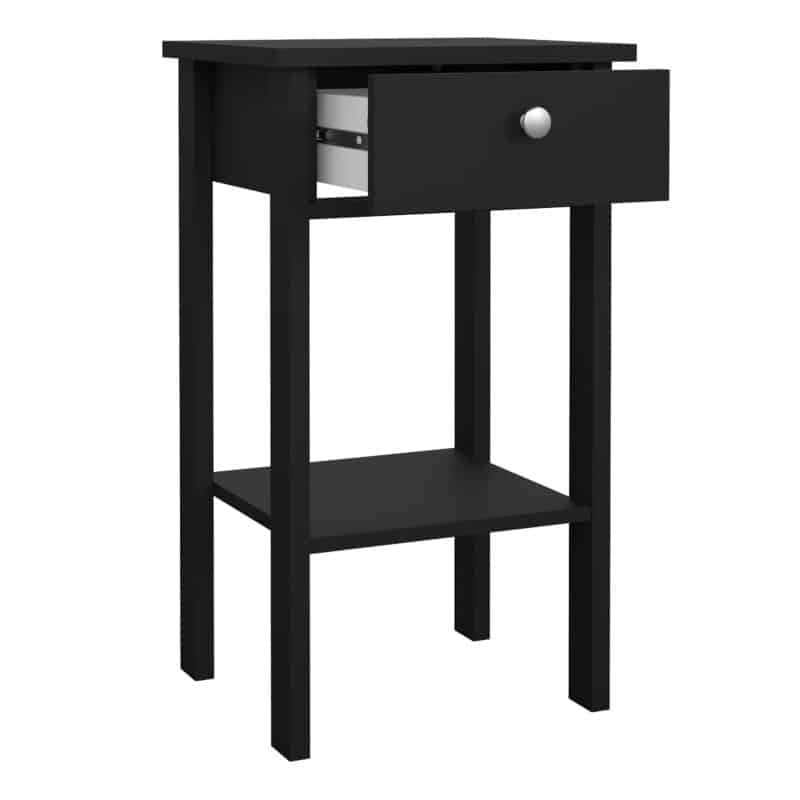 Furniture To Go Madrid 1 Drawer Bedside Table Matt Black The Home and Office Stores