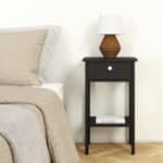 Furniture To Go Madrid 1 Drawer Bedside Table Matt Black The Home and Office Stores