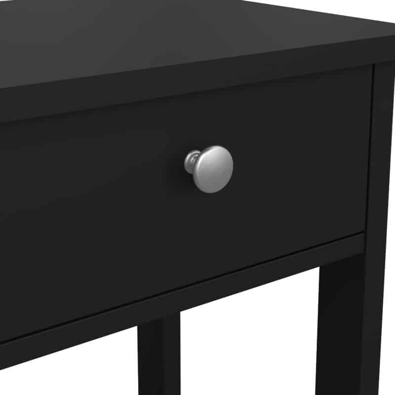 Furniture To Go Madrid 1 Drawer Bedside Table Matt Black The Home and Office Stores