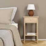 Furniture To Go Madrid 1 Drawer Bedside Table Oak The Home and Office Stores