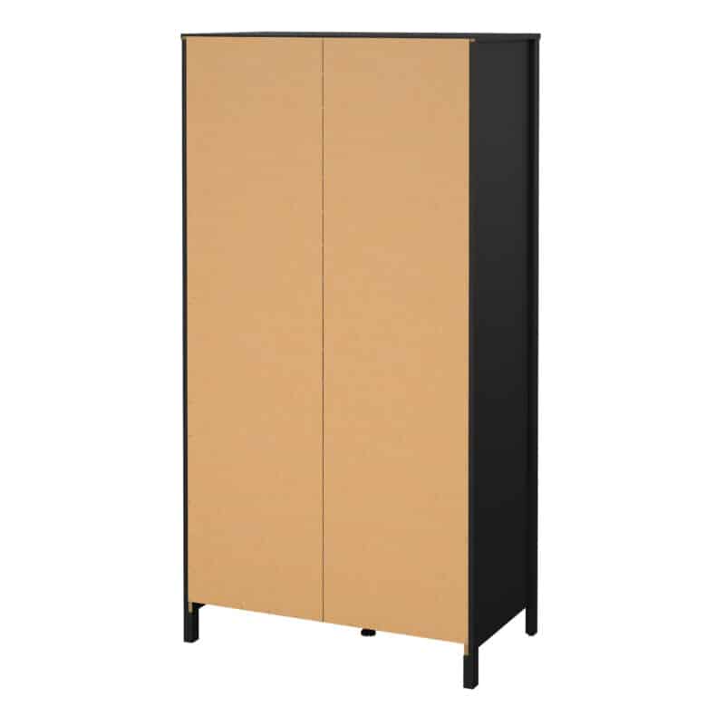 Furniture To Go Madrid 2 Door 2 Drawer Mirrored Wardrobe Matt Black The Home and Office Stores