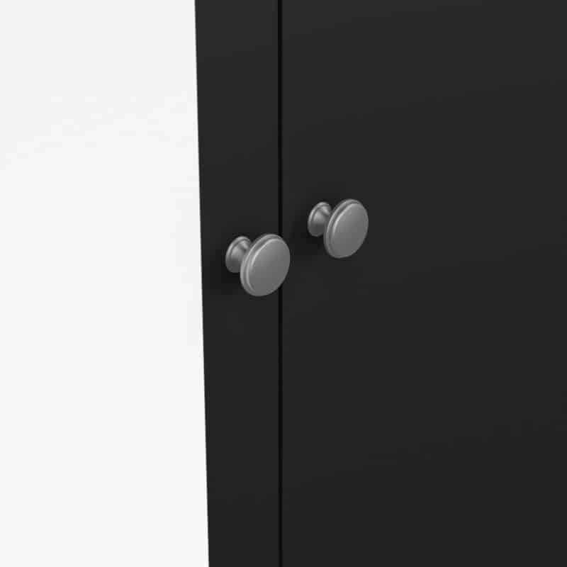 Furniture To Go Madrid 2 Door 2 Drawer Mirrored Wardrobe Matt Black The Home and Office Stores