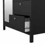 Furniture To Go Madrid 2 Door 2 Drawer Mirrored Wardrobe Matt Black The Home and Office Stores