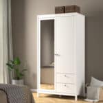 Furniture To Go Madrid 2 Door 2 Drawer Mirrored Wardrobe White The Home and Office Stores
