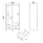Furniture To Go Madrid 2 Door 2 Drawer Mirrored Wardrobe White The Home and Office Stores