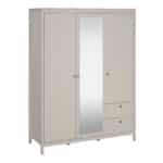 Furniture To Go Madrid 3 door 2 drawer mirrored wardrobe cashmere