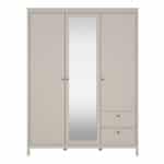 Furniture To Go Madrid 3 Door 2 Drawer Mirrored Wardrobe Cashmere The Home and Office Stores