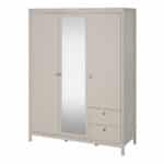 Furniture To Go Madrid 3 Door 2 Drawer Mirrored Wardrobe Cashmere The Home and Office Stores