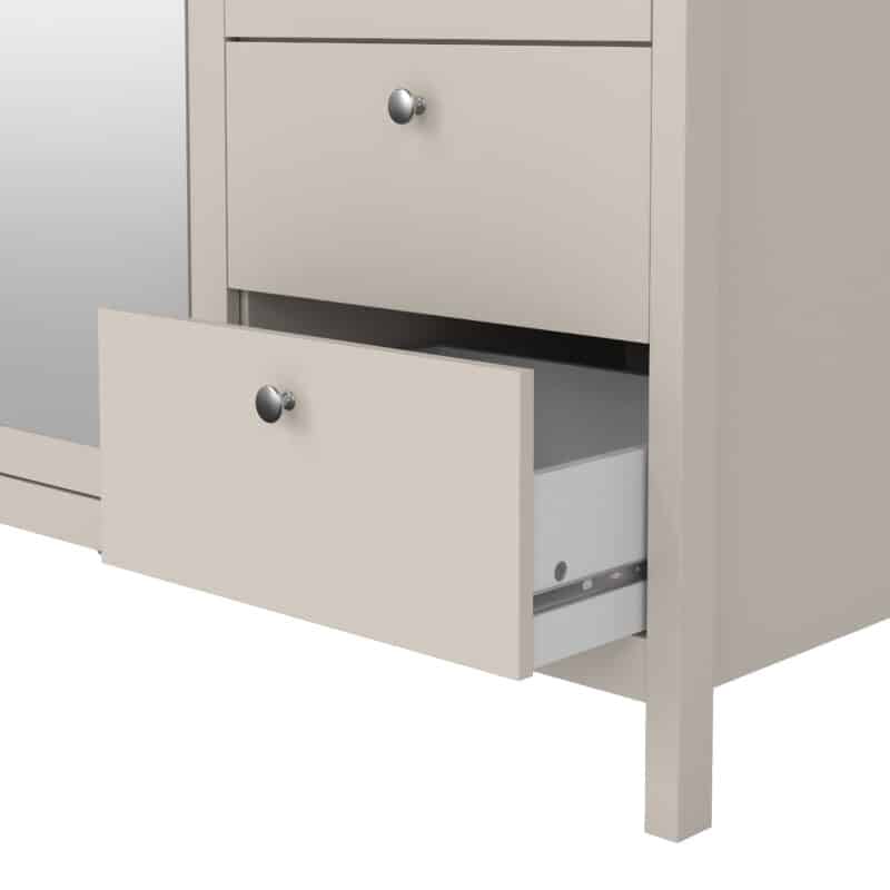 Furniture To Go Madrid 3 Door 2 Drawer Mirrored Wardrobe Cashmere The Home and Office Stores