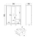 Furniture To Go Madrid 3 Door 2 Drawer Mirrored Wardrobe Cashmere The Home and Office Stores