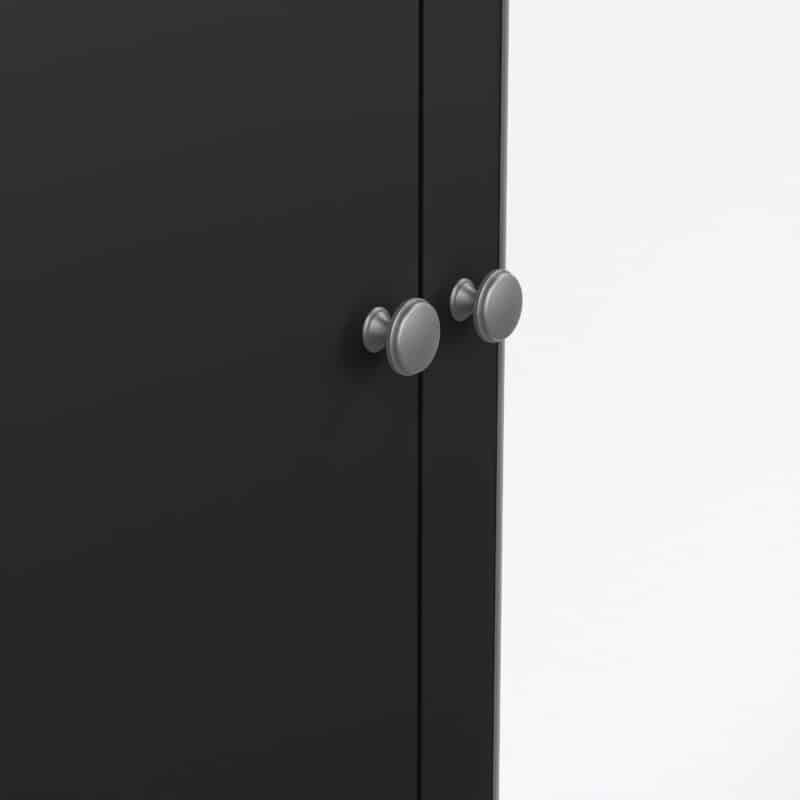 Furniture To Go Madrid 3 Door 2 Drawer Mirrored Wardrobe Matt Black The Home and Office Stores