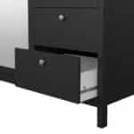 Furniture To Go Madrid 3 Door 2 Drawer Mirrored Wardrobe Matt Black The Home and Office Stores