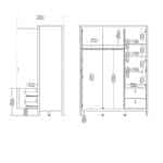 Furniture To Go Madrid 3 Door 2 Drawer Mirrored Wardrobe Matt Black The Home and Office Stores