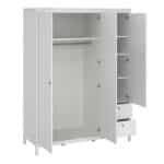 Furniture To Go Madrid 3 Door 2 Drawer Mirrored Wardrobe White The Home and Office Stores