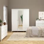 Furniture To Go Madrid 3 Door 2 Drawer Mirrored Wardrobe White The Home and Office Stores