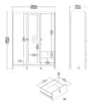 Furniture To Go Madrid 3 Door 2 Drawer Mirrored Wardrobe White The Home and Office Stores